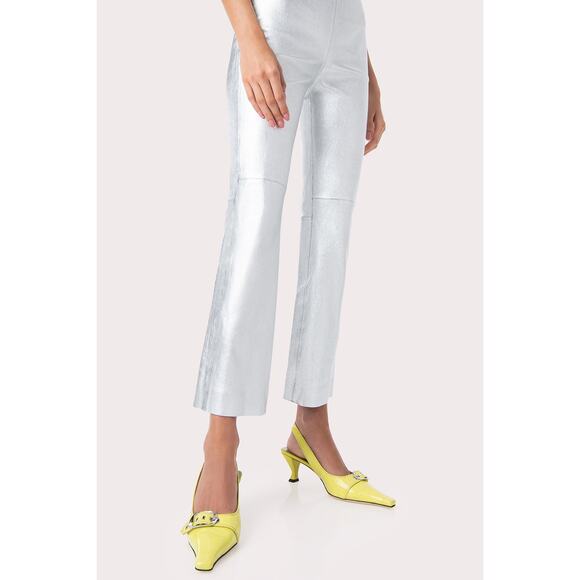 NWT By Far Evita Green Apple Maxi Croco Nappa Leather Slingback Pump EU 37 US 7‎ - Picture 2 of 11